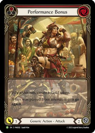 Performance Bonus (Red) - FAB202 Rainbow Foil (FAB202) - Flesh and Blood: Promo Cards | Silver Goblin