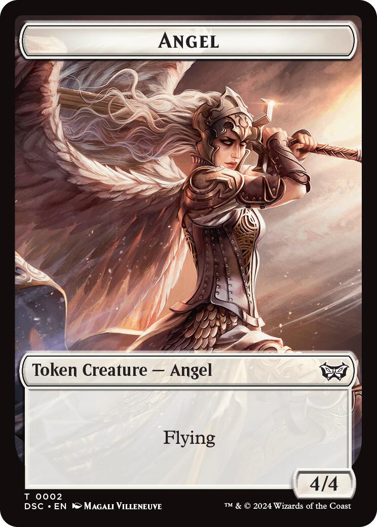 Angel // Treasure Double-Sided Token [Duskmourn: House of Horror Commander Tokens] | Silver Goblin