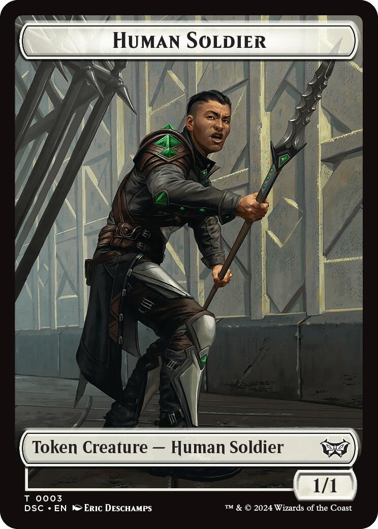 Human soldier // Scarecrow Double-Sided Token [Duskmourn: House of Horror Commander Tokens] | Silver Goblin