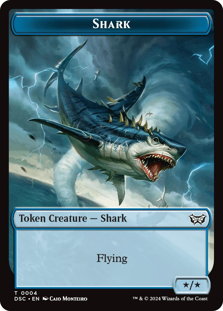 Shark // Copy Double-Sided Token [Duskmourn: House of Horror Commander Tokens] | Silver Goblin