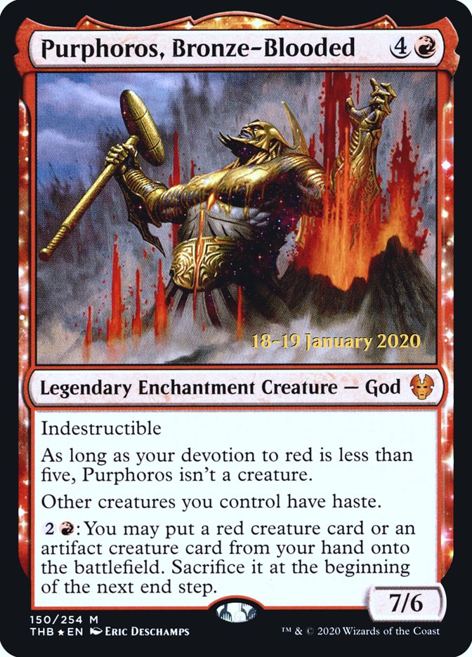 Purphoros, Bronze-Blooded [Theros Beyond Death Prerelease Promos] | Silver Goblin