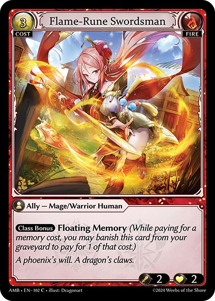 Flame-Rune Swordsman (102) [Mortal Ambition] Foil