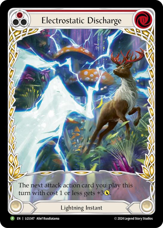 Electostatic Discharge (Red) (Extended Art) [LGS347] (Promo)  Rainbow Foil | Silver Goblin