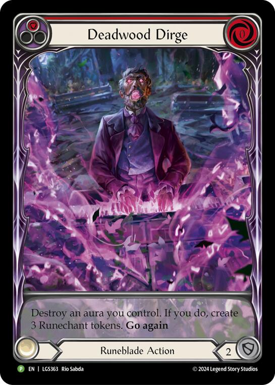 Deadwood Dirge (Red) (Extended Art) - LGS363 [LGS363] (Promo)  Rainbow Foil | Silver Goblin