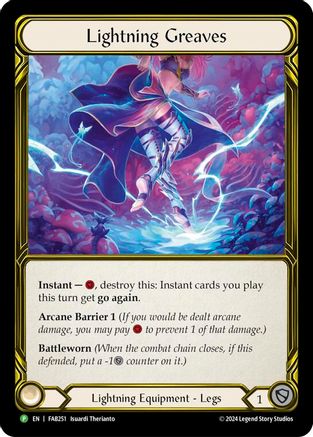 Lightning Greaves (Golden) - FAB251 (FAB251) Cold Foil - Flesh and Blood: Promo Cards