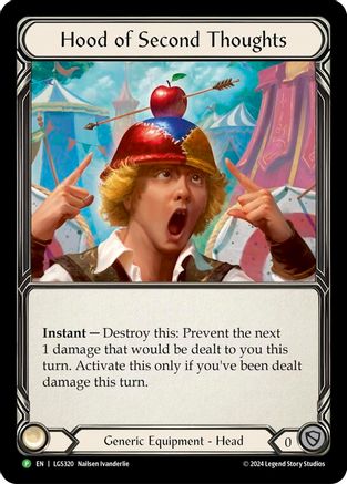 Hood of Second Thoughts - LGS320 (LGS320) Rainbow Foil - Flesh and Blood: Promo Cards