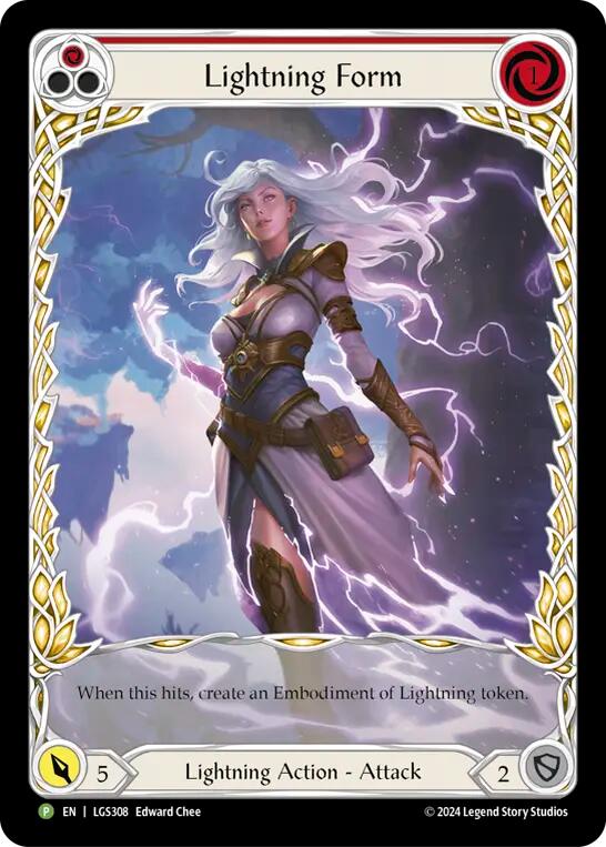 Lightning Form (Red) [LGS308] (Promo)  Rainbow Foil | Silver Goblin