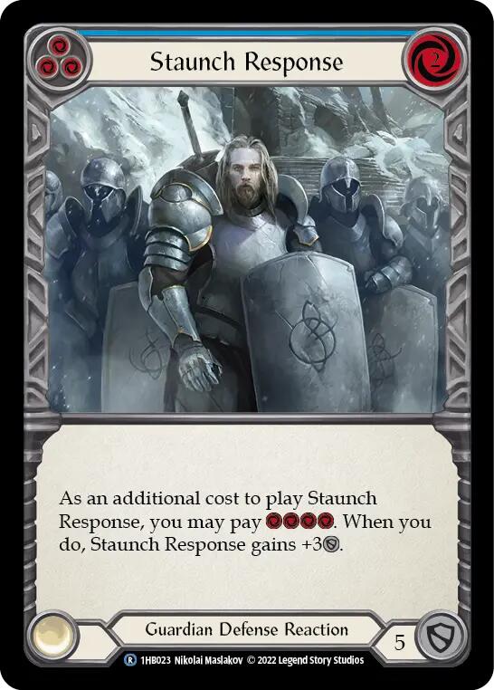 Staunch Response (Blue) [1HB023] (History Pack 1 Bravo Blitz Deck) | Silver Goblin