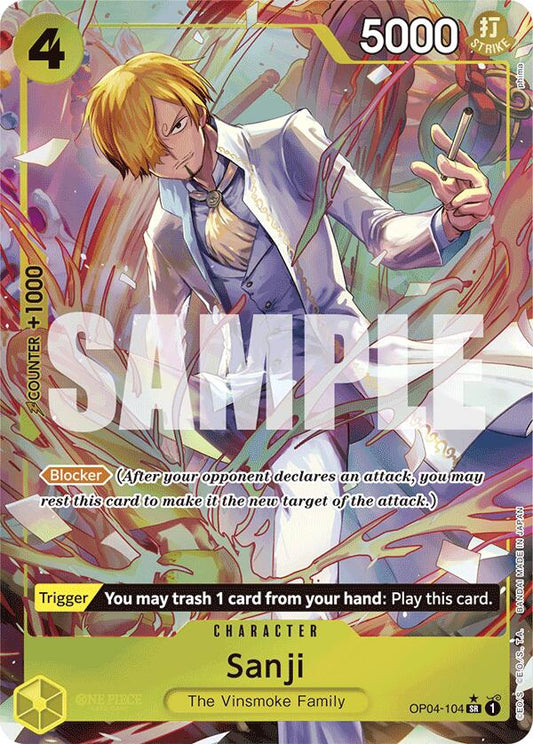 Sanji (OP04-104) (Alternate Art) Foil (OP04-104) - Premium Booster -The Best-