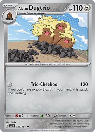 Alolan Dugtrio (123/191) [Scarlet & Violet: Surging Sparks] Reverse Holofoil
