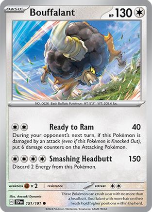 Bouffalant (151/191) [Scarlet & Violet: Surging Sparks] Reverse Holofoil