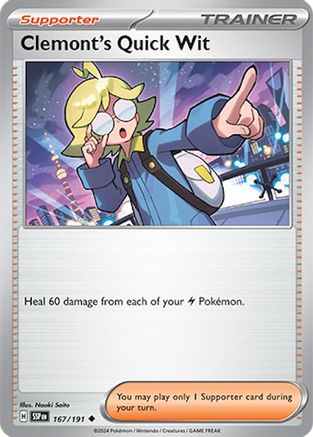 Clemont's Quick Wit (167/191) [Scarlet & Violet: Surging Sparks] Reverse Holofoil