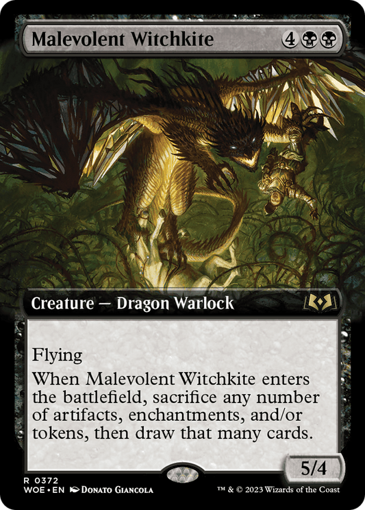 Malevolent Witchkite (Extended Art) [Wilds of Eldraine] Foil