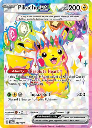 Pikachu ex (219/191) [Scarlet & Violet: Surging Sparks] | Silver Goblin