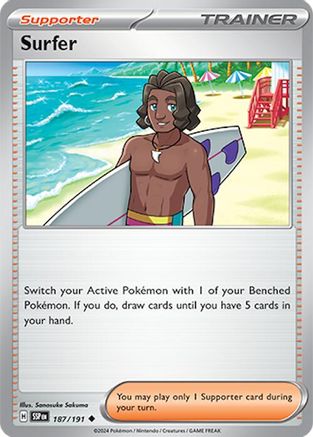 Surfer (187/191) [Scarlet & Violet: Surging Sparks] Reverse Holofoil