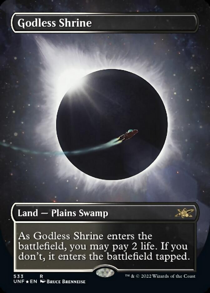Godless Shrine (Borderless) (Galaxy Foil) [Unfinity] | Silver Goblin