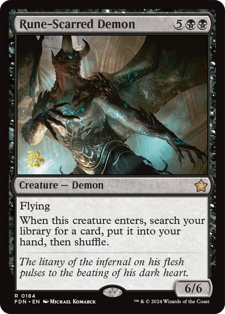 Rune-Scarred Demon [Foundations Prerelease Promos] | Silver Goblin