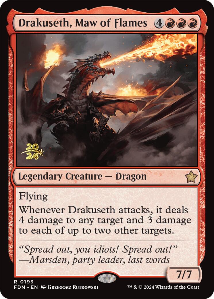 Drakuseth, Maw of Flames [Foundations Prerelease Promos] | Silver Goblin