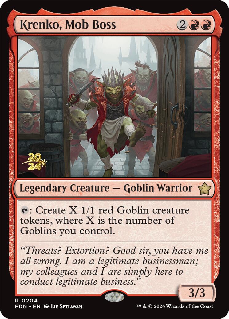 Krenko, Mob Boss [Foundations Prerelease Promos] | Silver Goblin