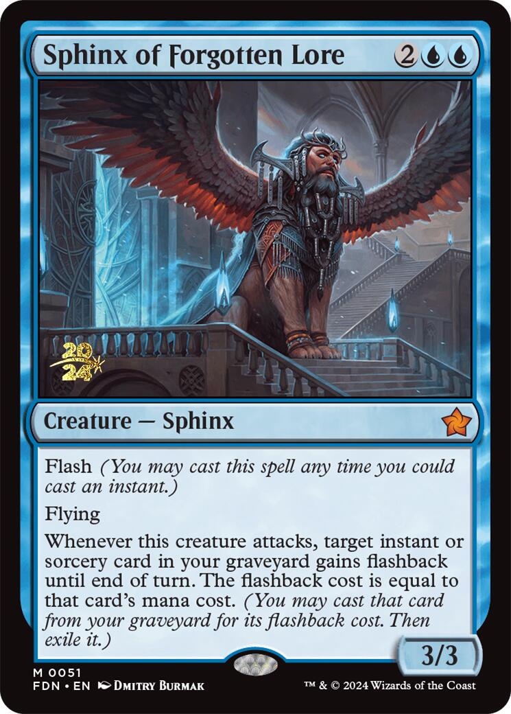 Sphinx of Forgotten Lore [Foundations Prerelease Promos] | Silver Goblin