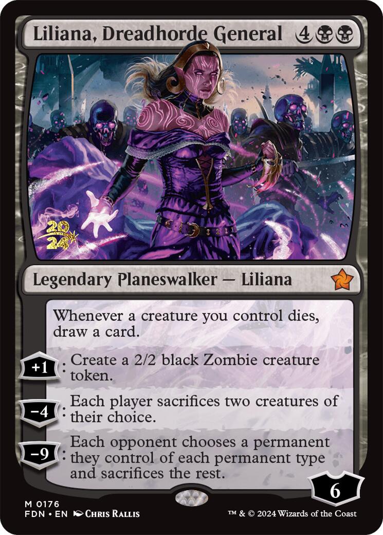 Liliana, Dreadhorde General [Foundations Prerelease Promos] | Silver Goblin