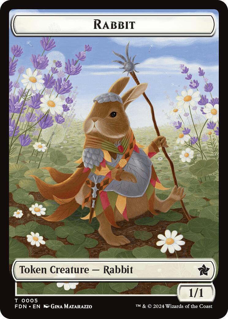 Rabbit // Soldier Double-Sided Token [Foundations Tokens] | Silver Goblin