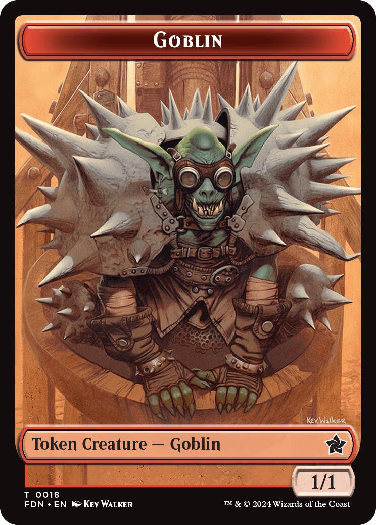 Goblin // Insect Doubled-Sided Token [Foundations Tokens] | Silver Goblin