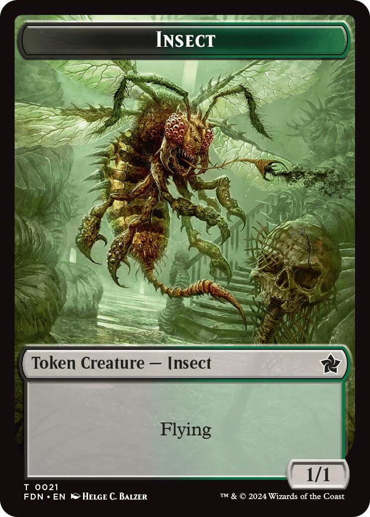 Goblin // Insect Doubled-Sided Token [Foundations Tokens] | Silver Goblin