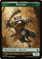 Elf Warrior // Raccoon Doubled-Sided Token [Foundations Tokens] | Silver Goblin