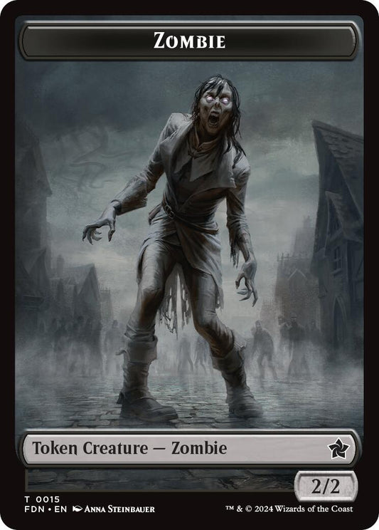 Zombie // Insect Doubled-Sided Token [Foundations Tokens] Foil
