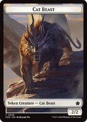 Cat Beast // Dragon (0017) Double-Sided Token [Foundations Tokens] | Silver Goblin