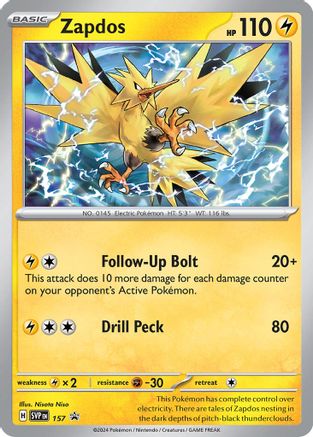 Zapdos - 157 (157) Holofoil - SV Scarlet & Violet Promo Cards