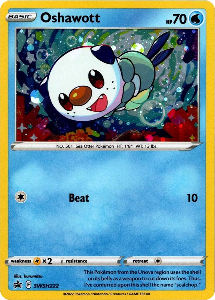 Oshawott (SWSH222) (Cosmo Holo) [Sword & Shield: Black Star Promos] | Silver Goblin