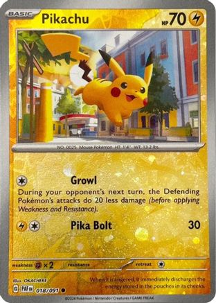 Pikachu - 018/091 (Reverse Cosmos Holo) (18) Reverse Holofoil - Miscellaneous Cards & Products