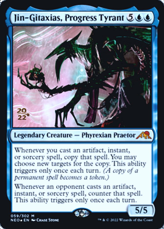 Jin-Gitaxias, Progress Tyrant [Kamigawa: Neon Dynasty Prerelease Promos] | Silver Goblin