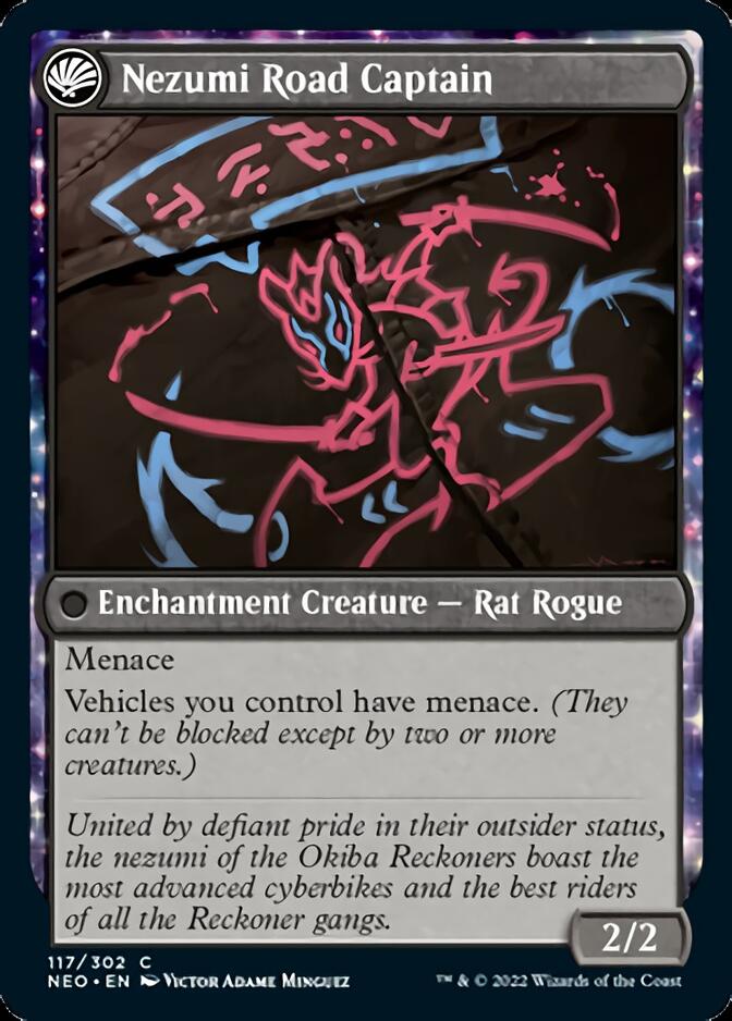 Okiba Reckoner Raid // Nezumi Road Captain [Kamigawa: Neon Dynasty] Foil