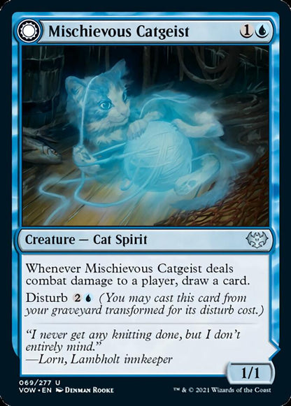 Mischievous Catgeist // Catlike Curiosity [Innistrad: Crimson Vow] Foil
