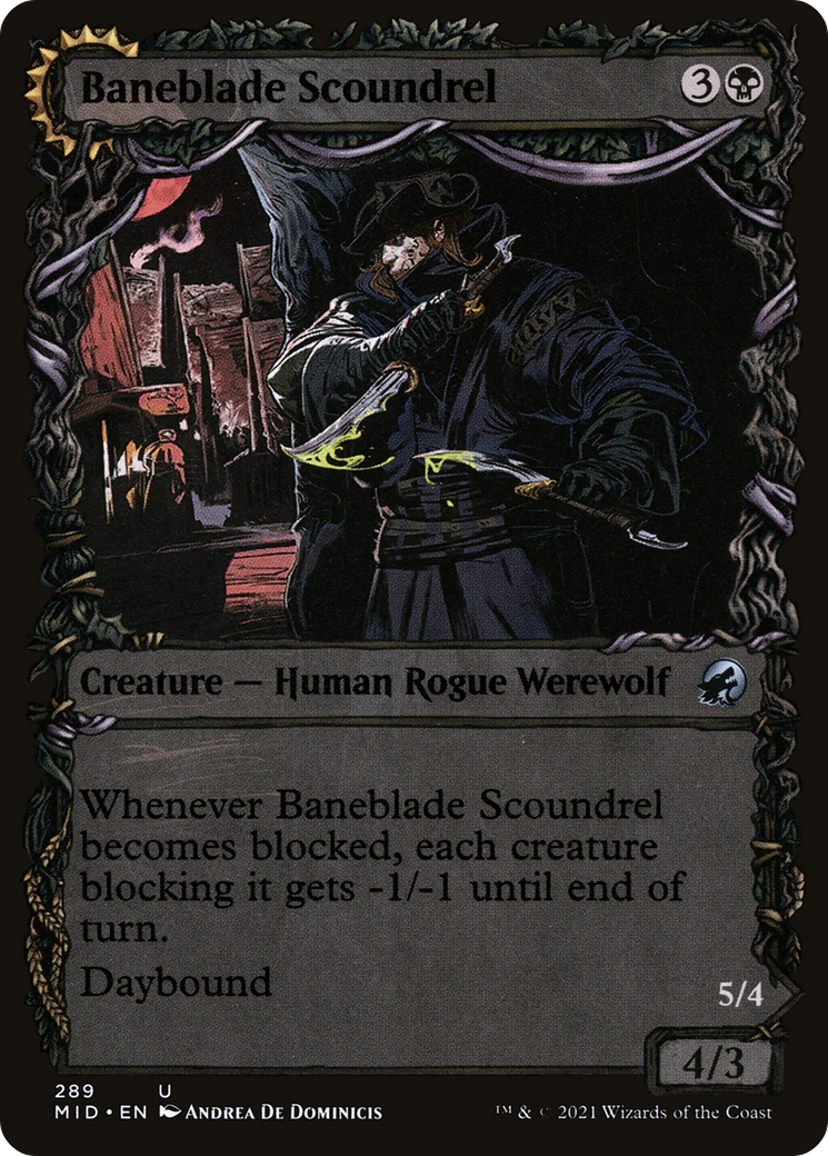 Baneblade Scoundrel // Baneclaw Marauder (Showcase Equinox) [Innistrad: Midnight Hunt] Foil