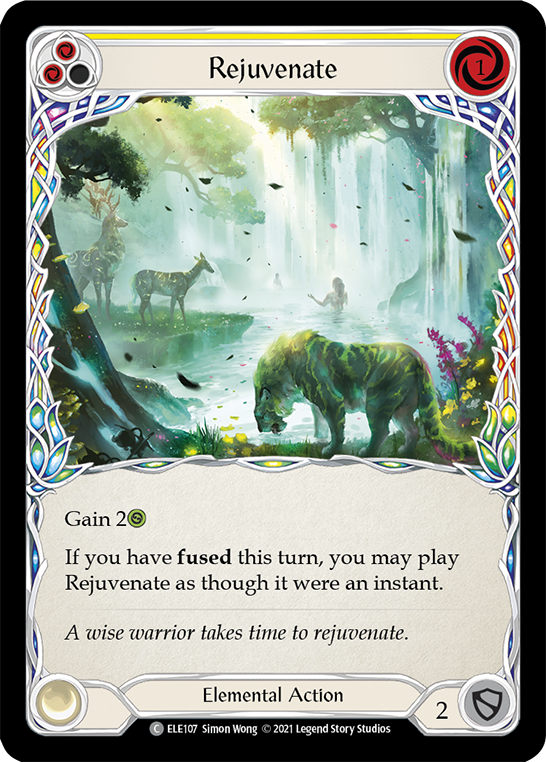 Rejuvenate (Yellow) [ELE107] (Tales of Aria)  1st Edition Rainbow Foil | Silver Goblin