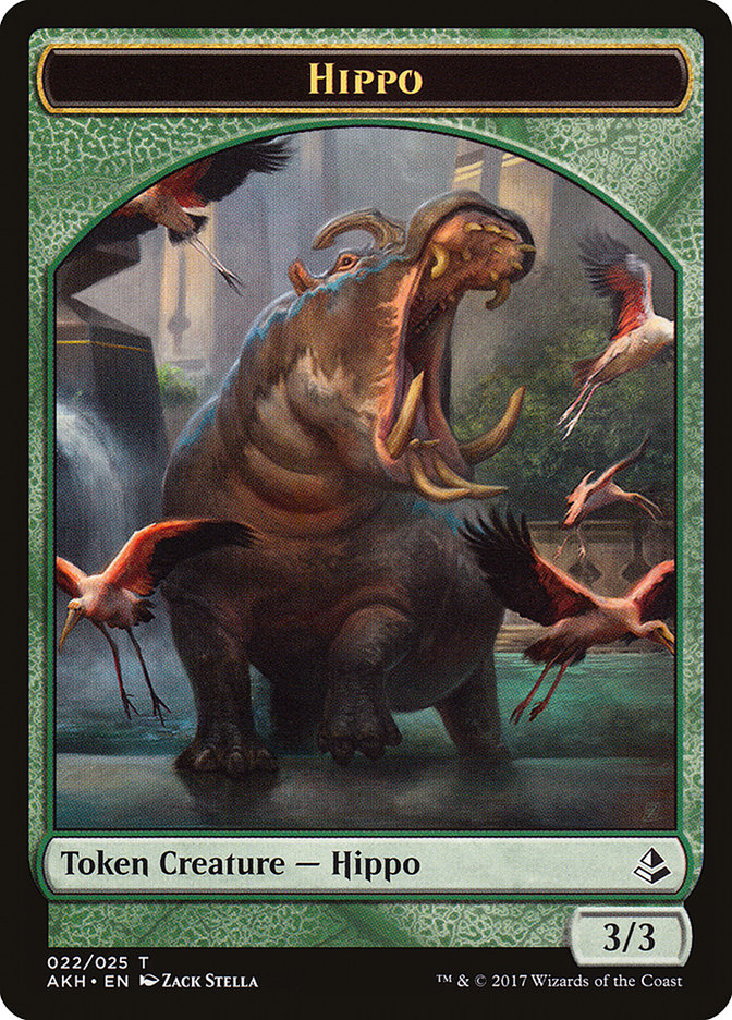 Aven Wind Guide // Hippo Double-Sided Token [Amonkhet Tokens] | Silver Goblin