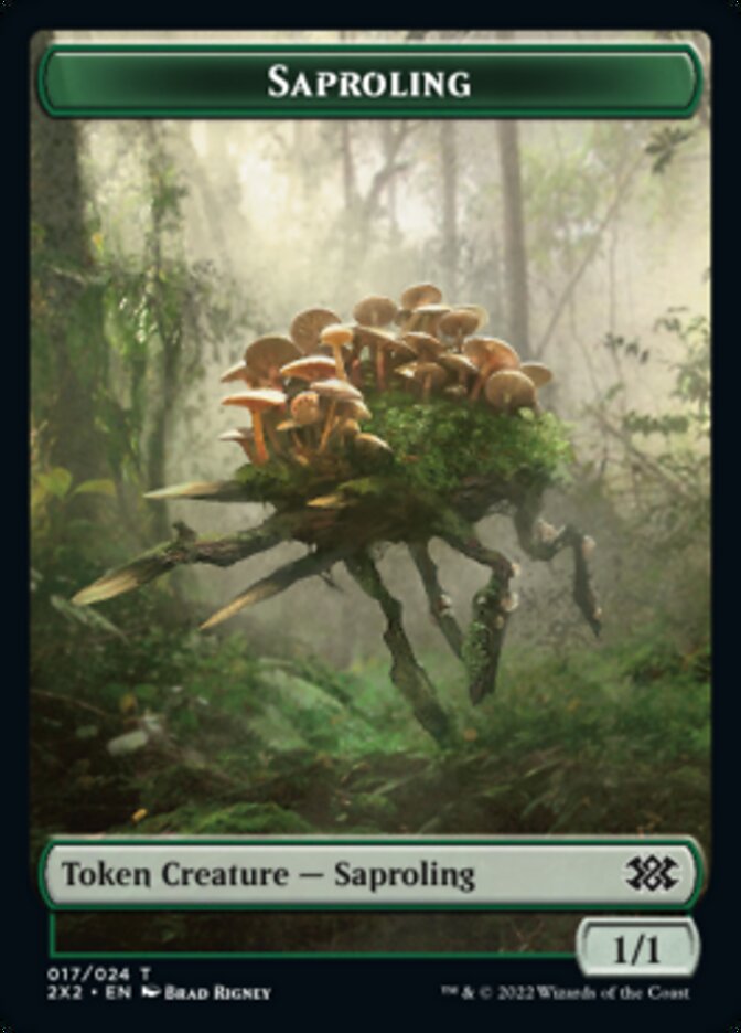 Saproling // Monk Double-Sided Token [Double Masters 2022 Tokens] | Silver Goblin