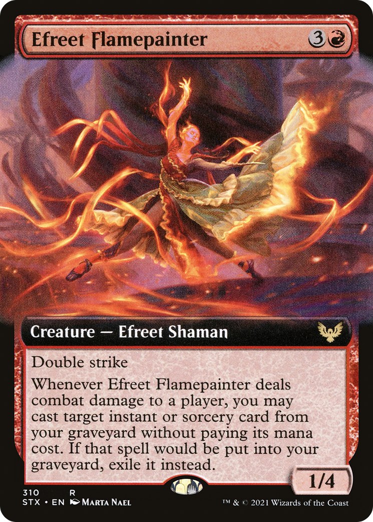 Efreet Flamepainter (Extended Art) [Strixhaven: School of Mages] | Silver Goblin