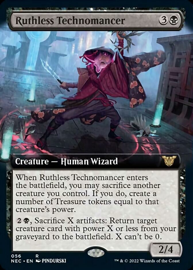 Ruthless Technomancer (Extended Art) [Kamigawa: Neon Dynasty Commander] | Silver Goblin