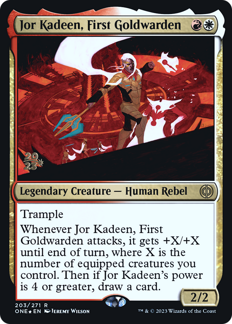 Jor Kadeen, First Goldwarden [Phyrexia: All Will Be One Prerelease Promos] | Silver Goblin