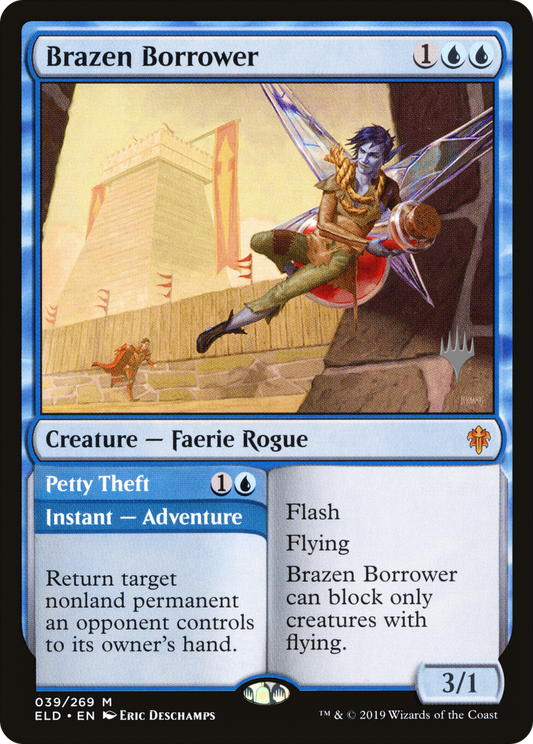 Brazen Borrower // Petty Theft (Promo Pack) [Throne of Eldraine Promos] Foil