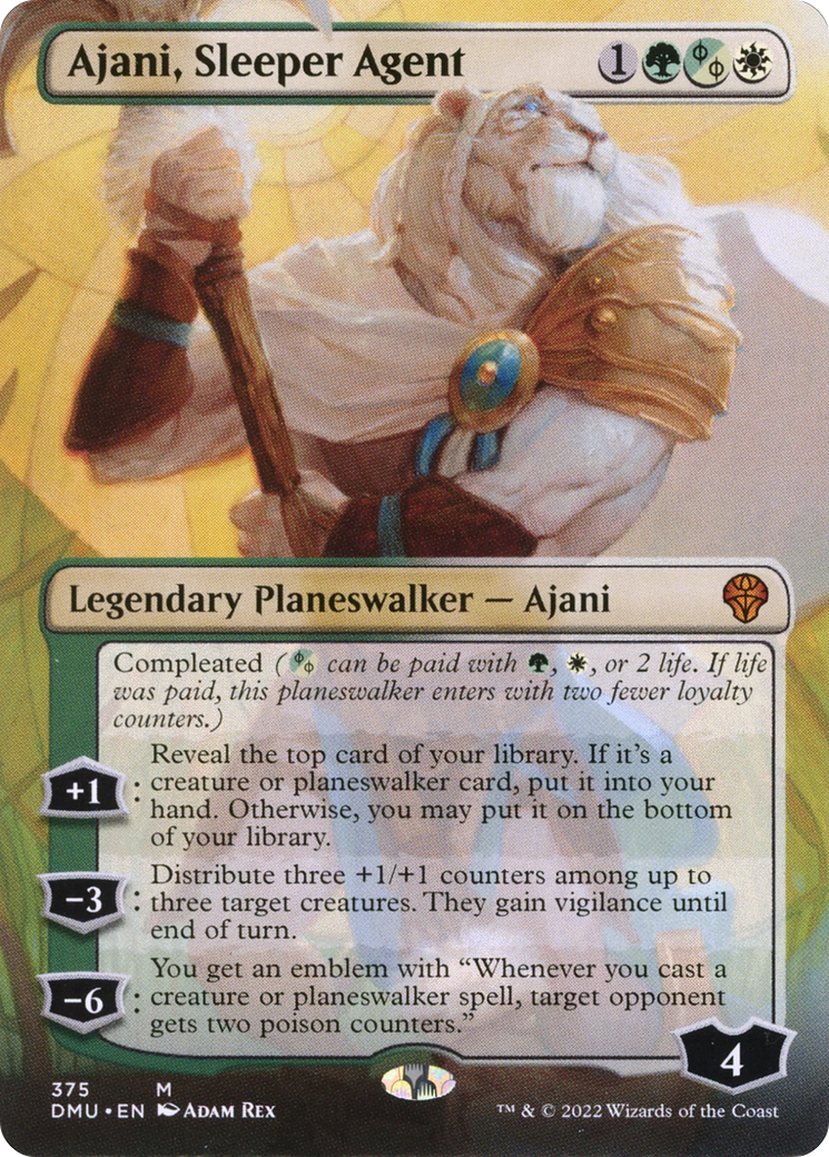 Ajani, Sleeper Agent (Borderless) (375) [Dominaria United] | Silver Goblin