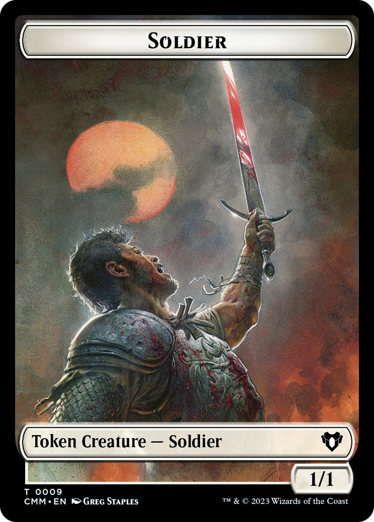 Soldier (0009) // Daretti, Scrap Savant Emblem Double-Sided Token [Commander Masters Tokens] | Silver Goblin