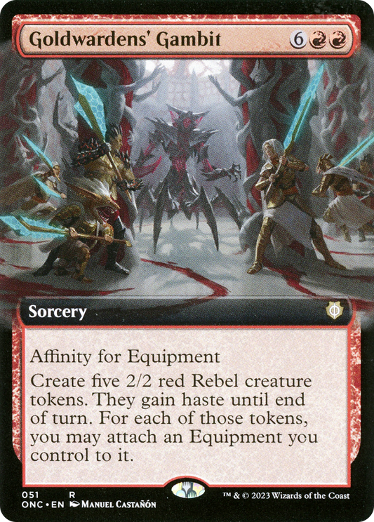 Goldwardens' Gambit (Extended Art) [Phyrexia: All Will Be One Commander] Foil