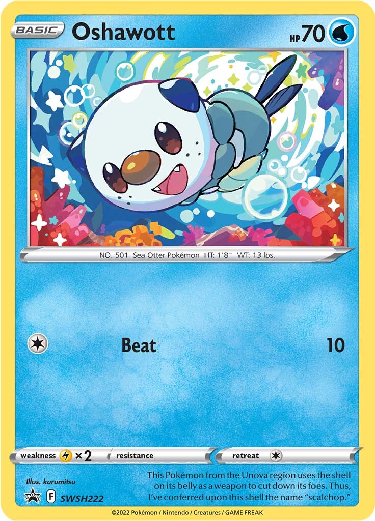 Oshawott (SWSH222) [Sword & Shield: Black Star Promos] | Silver Goblin