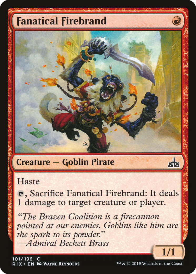 Fanatical Firebrand [Rivals of Ixalan] Foil